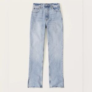 Abercrombie & Fitch 90s Ultra High Rise Straight Jeans with Vented Hem